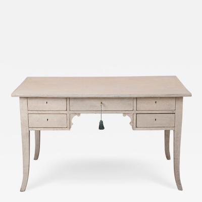 Swedish Bleached And Lime Washed Painted Writing Desk
