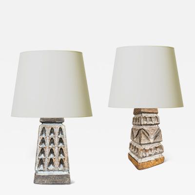 Swedish Brutalist Duo of Table Lamps