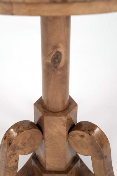 Swedish Burl Alder Gueridon Pedestal Table