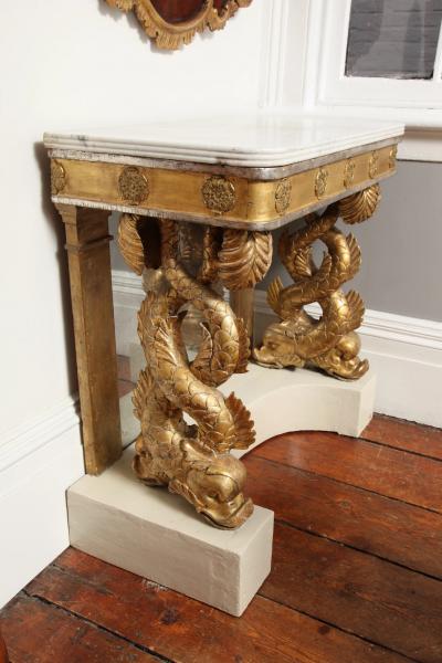 Swedish Carved Giltwood Console Table
