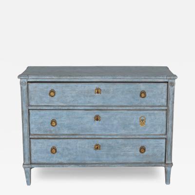 Swedish Chest of Drawers in Blue Paint Circa 1860
