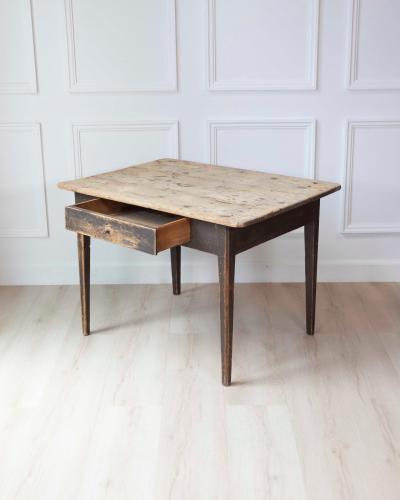 Swedish Country Pine Table with Drawer circa 1840