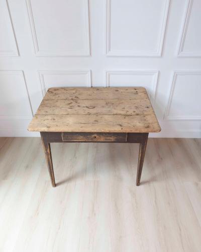 Swedish Country Pine Table with Drawer circa 1840