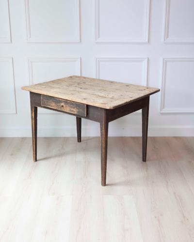 Swedish Country Pine Table with Drawer circa 1840