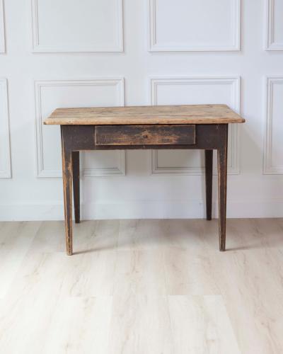 Swedish Country Pine Table with Drawer circa 1840