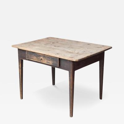 Swedish Country Pine Table with Drawer circa 1840