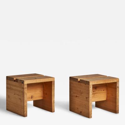 Swedish Designer Stools in Pine Sweden 1970s