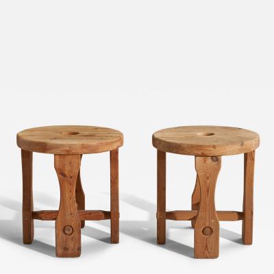 Swedish Designer Stools in Pine c 1940s