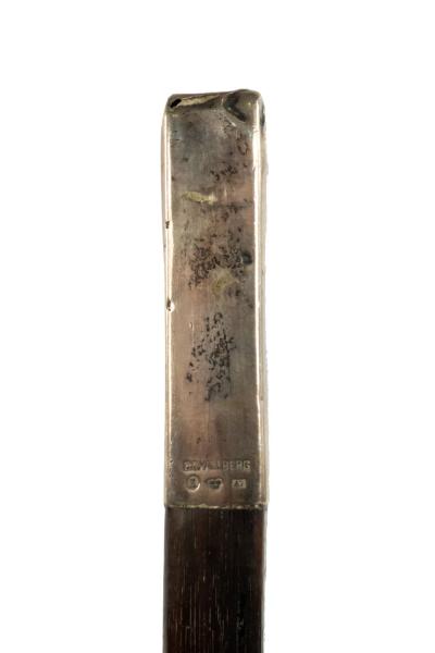 Swedish Edwardian Ebony and Silver Cane