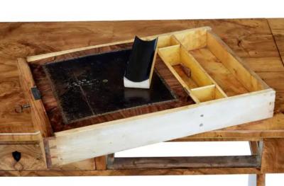 Swedish Empire Revival 1870s Birch Sofa Table with Drop Leaves and Carved Legs