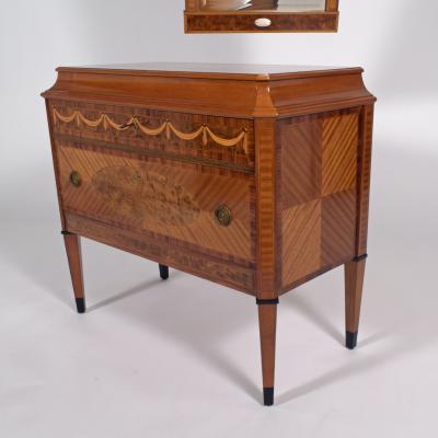 Swedish Entryway Intarsia Mirror Chest 19th century
