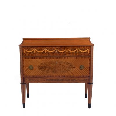 Swedish Entryway Intarsia Mirror Chest 19th century