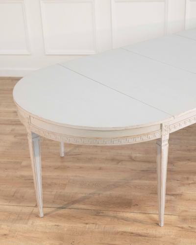 Swedish Extension Dining Table with Carved Apron circa 1900