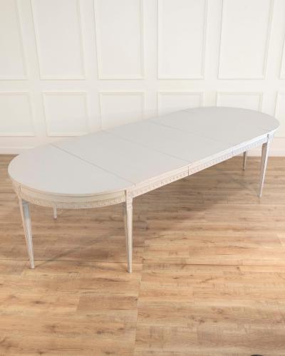 Swedish Extension Dining Table with Carved Apron circa 1900