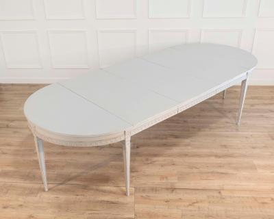 Swedish Extension Dining Table with Carved Apron circa 1900