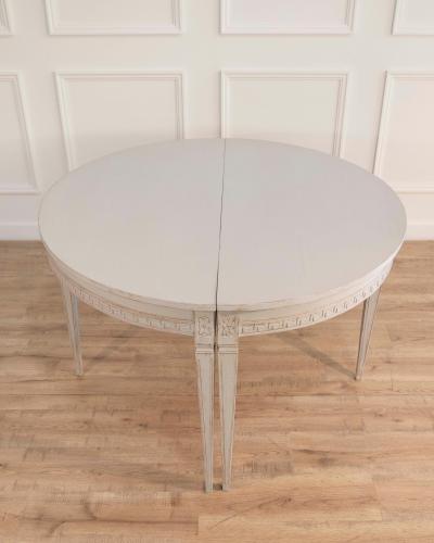 Swedish Extension Dining Table with Carved Apron circa 1900