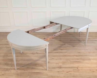 Swedish Extension Dining Table with Carved Apron circa 1900