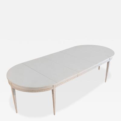 Swedish Extension Dining Table with Carved Apron circa 1900