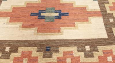 Swedish Flat Weave Rug Signed by GK 
