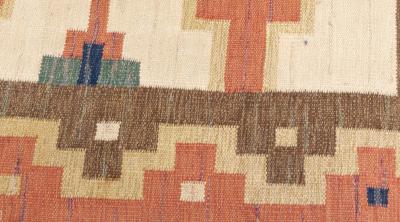 Swedish Flat Weave Rug Signed by GK 