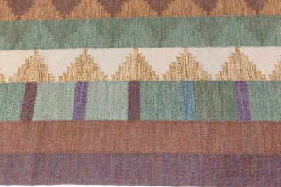 Swedish Flat Weave Rug Signed with Initials IV 