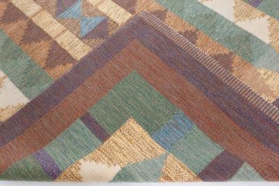 Swedish Flat Weave Rug Signed with Initials IV 