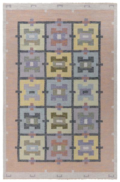 Swedish Flat Weave Rug by Agda Osterberg