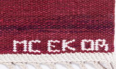Swedish Flat Woven Rug Signed Eero Koivisto Birgitta Svensson Claesson Koivisto
