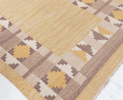 Swedish Flat Woven Rug Signed with Initial JR 