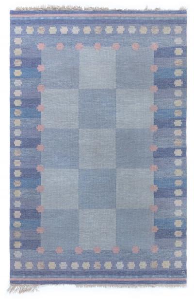 Swedish Flat Woven Rug by Agda Osterberg