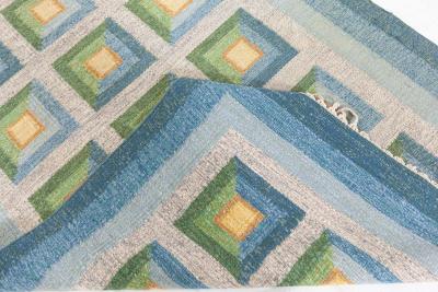 Swedish Flat Woven Rug by Alice Walleback