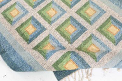 Swedish Flat Woven Rug by Alice Walleback