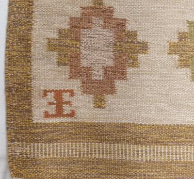 Swedish Flat Woven Rug by Elsa Ekholm