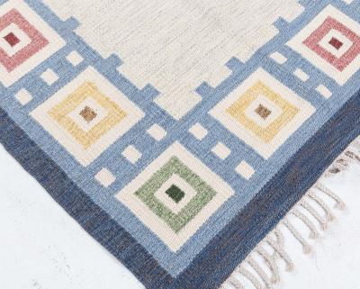 Swedish Flat Woven Rug by Erik Lundberg