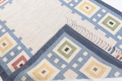 Swedish Flat Woven Rug by Erik Lundberg