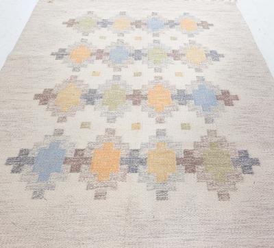 Swedish Flat Woven Rug by Erik Lundberg