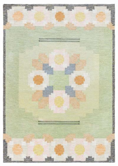 Swedish Flat Woven Rug by Ingegerd Silow