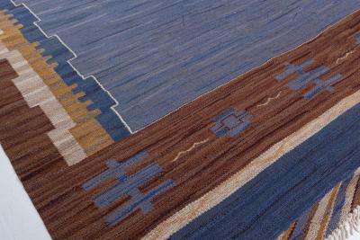 Swedish Flat Woven Rug by Johanna Bruns Vavskola