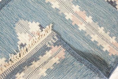 Swedish Flat Woven Runner Signed by Gitt Granssjo Carlsson GG 