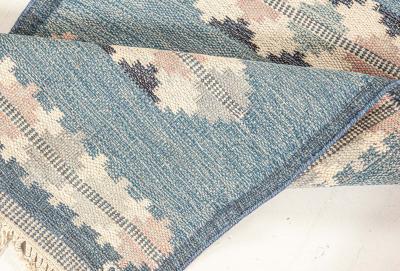 Swedish Flat Woven Runner Signed by Gitt Granssjo Carlsson GG 