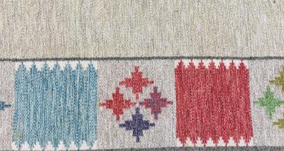 Swedish Flat woven Rug by Bitte Ahlgren BA 