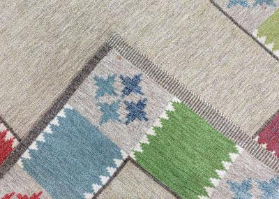 Swedish Flat woven Rug by Bitte Ahlgren BA 