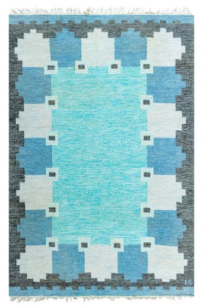 Swedish Flat woven Rug by Ingegerd Silow