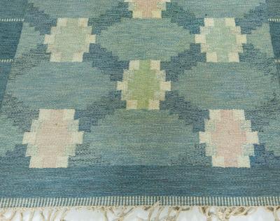Swedish Flat woven Rug by Ingegerd Silow