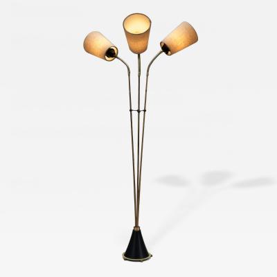 Swedish Floor Lamp with Three Adjustable Arms Sweden Mid 20th Century