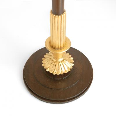 Swedish Grace Art Deco stained wood and gilt table lamp with a column form 