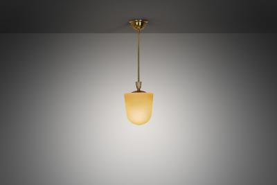 Swedish Grace Brass and Glass Hanging Lamp Sweden ca 1920s