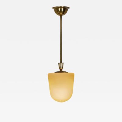 Swedish Grace Brass and Glass Hanging Lamp Sweden ca 1920s