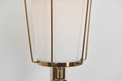 Swedish Grace Brass and Opaque Glass Wall Lamp Sweden 1930s