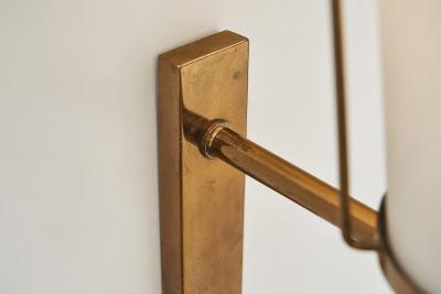 Swedish Grace Brass and Opaque Glass Wall Lamp Sweden 1930s